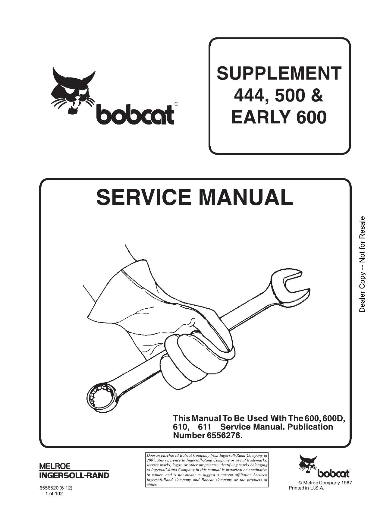 444 Loader Service Manual Bobcat